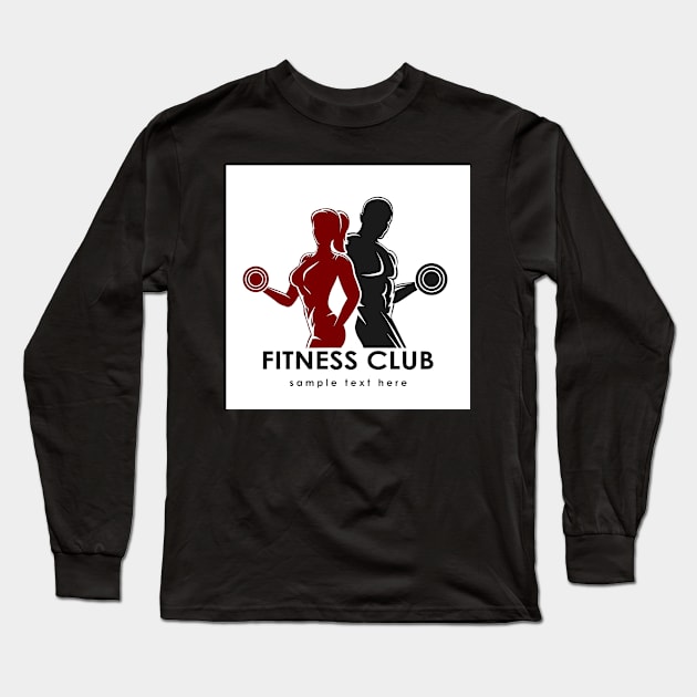 Fitness Emblem Long Sleeve T-Shirt by devaleta